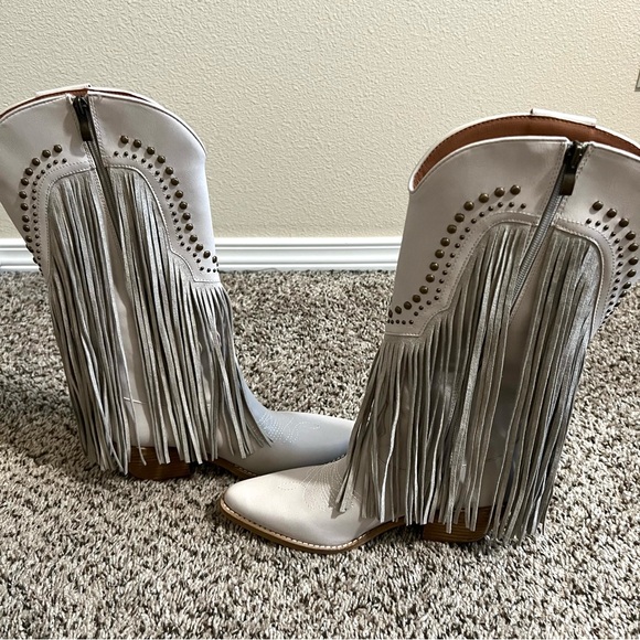 Studded Fringe Boots - Picture 10 of 15